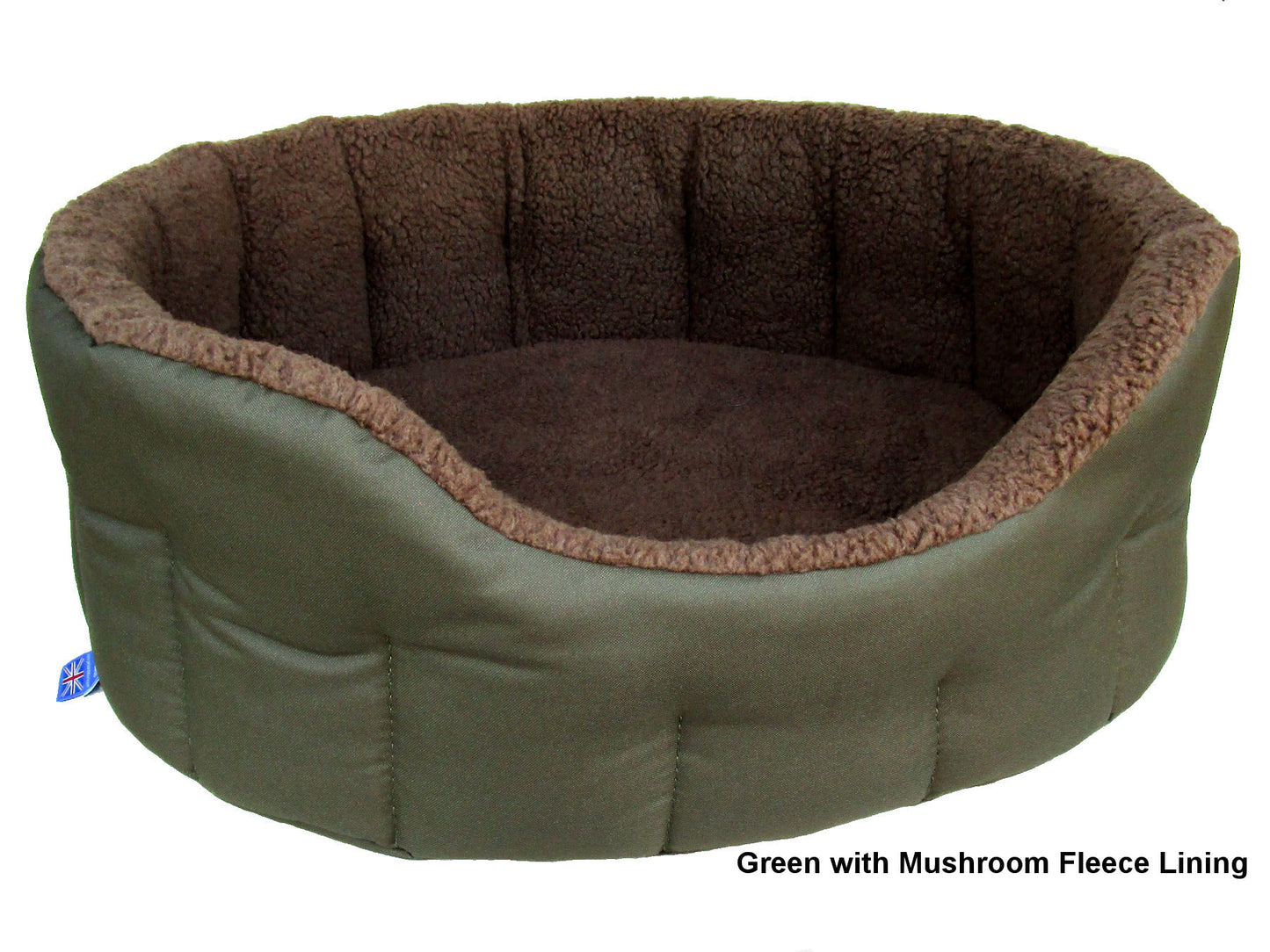 Premium Oval Bolster Drop Fronted Style Heavy Duty Polyester material with Sherpa Fleece Lining Dog Beds