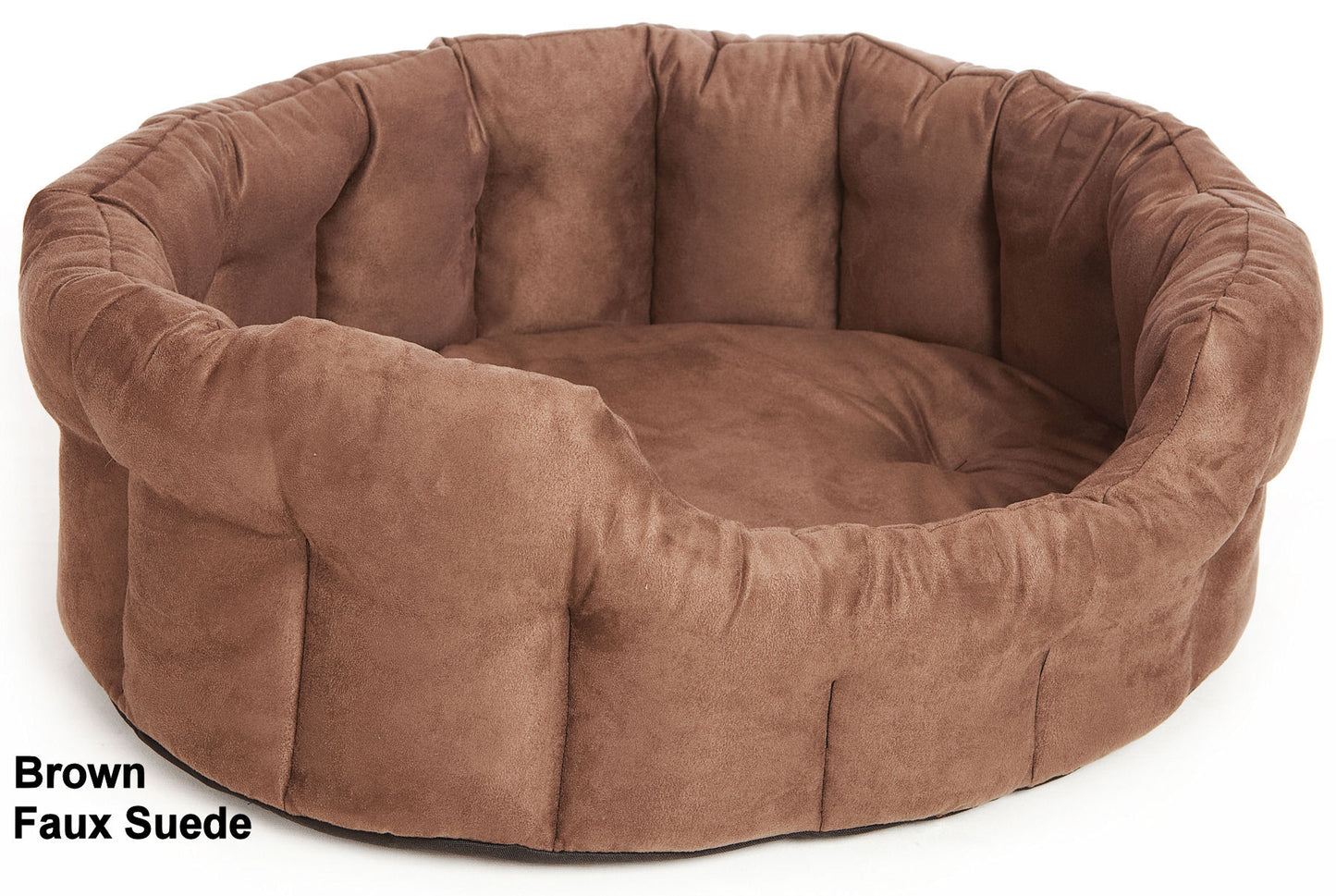 P&L Premium Heavy Duty Drop Fronted Oval Faux Suede Softee Dog Beds