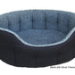 Premium Oval Bolster Drop Fronted Style Heavy Duty Polyester material with Sherpa Fleece Lining Dog Beds