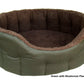 Premium Oval Bolster Drop Fronted Style Heavy Duty Polyester material with Sherpa Fleece Lining Dog Beds